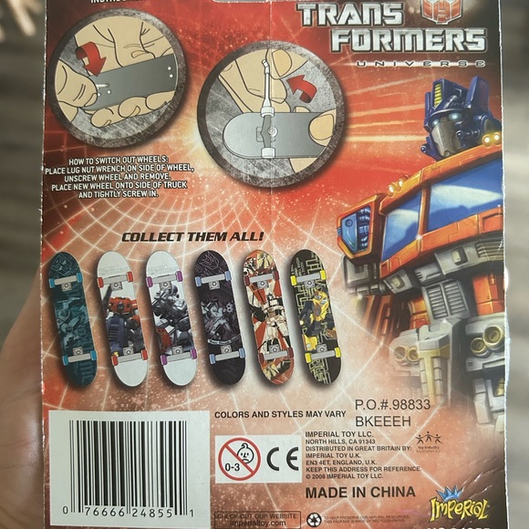 Transformers Universe Finger SkateBoard Optimus Prime Imperial Hasbro 2008 Error - Picture 2 of 6
